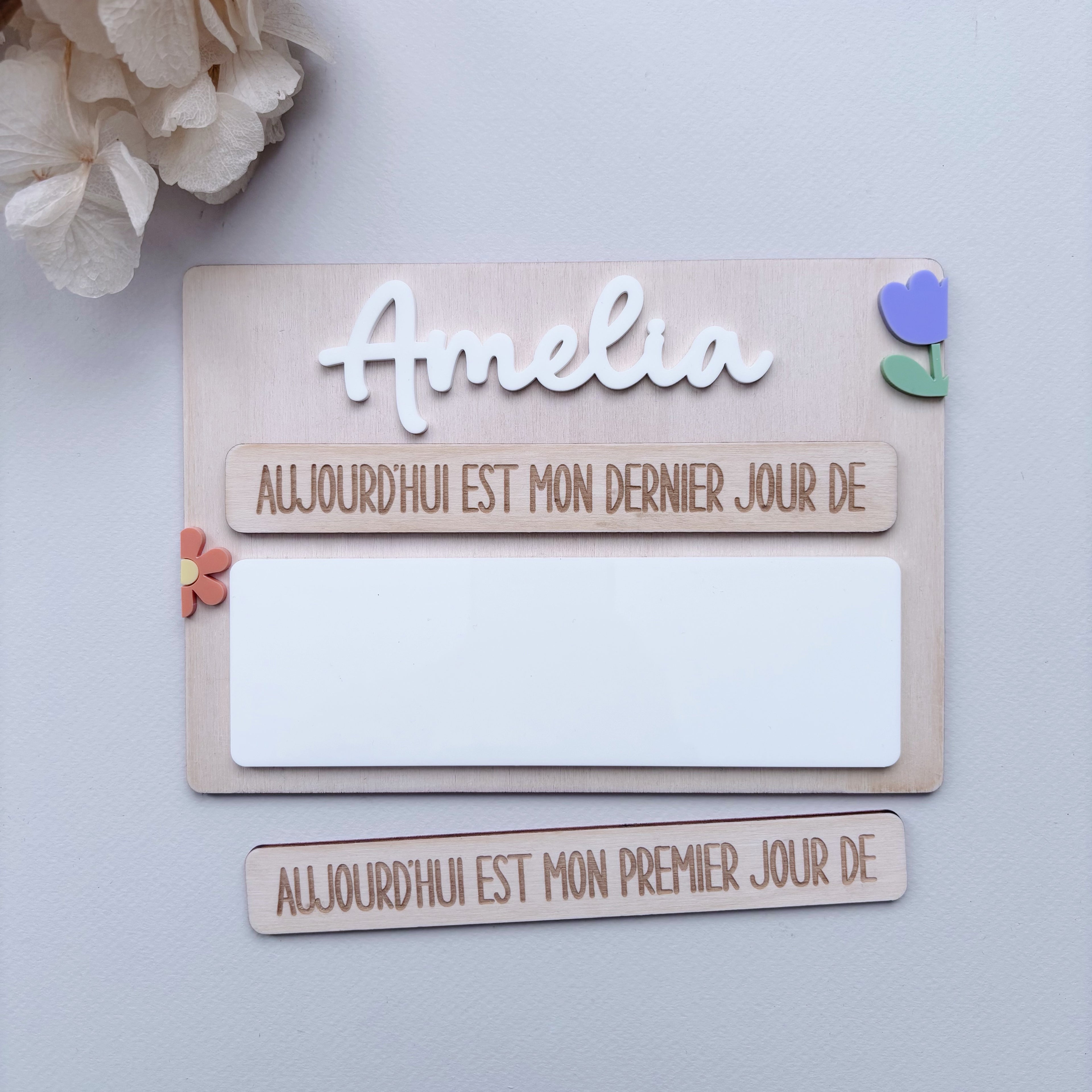 pancarte rentrée scolaire fleur tulipe