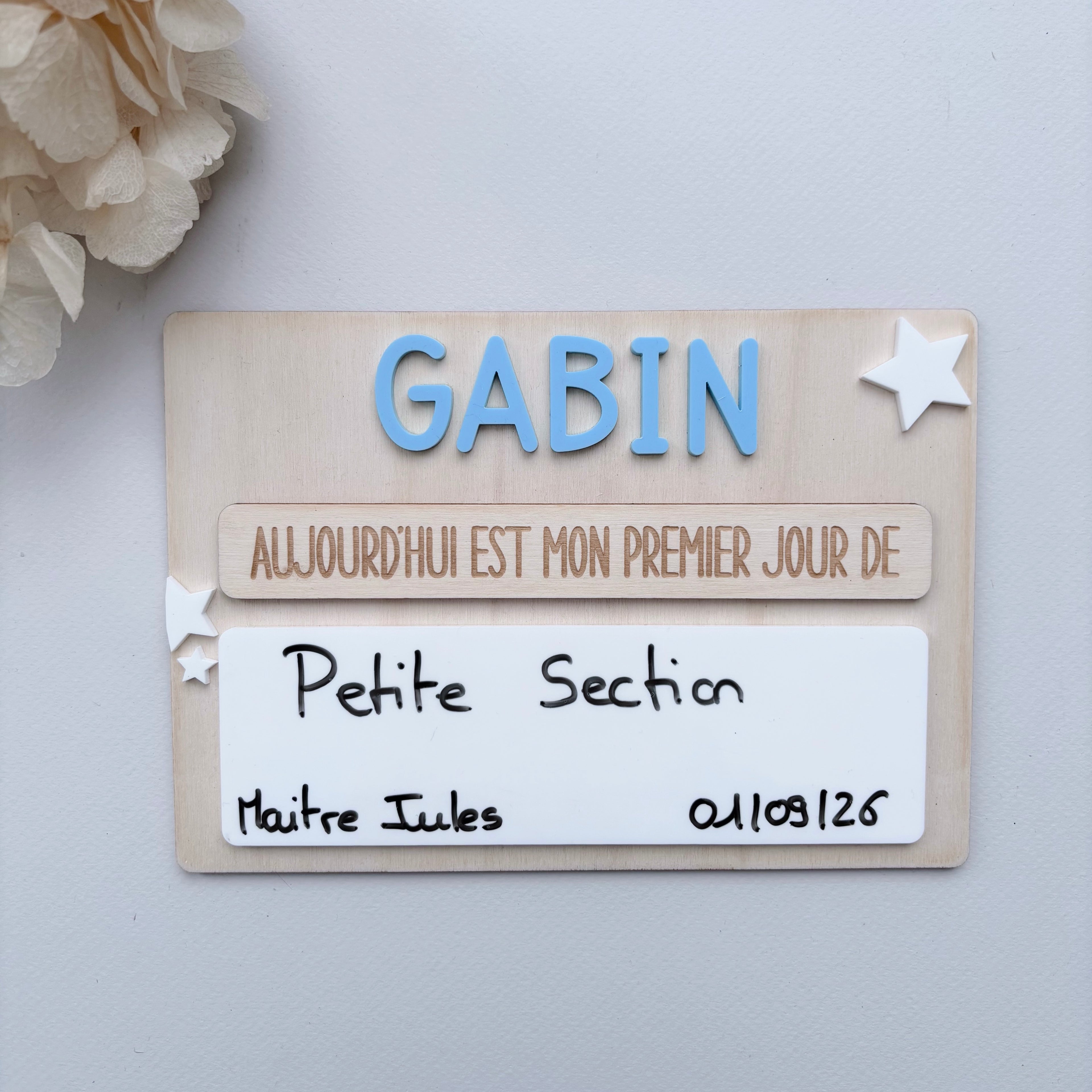 Pancarte rentrée scolaire étoile