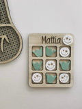 Jeu du morpion en bois – Smileys colorés