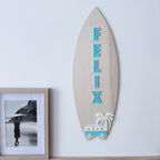 Décoration chambre enfant personnalisée planche surf palmier van 